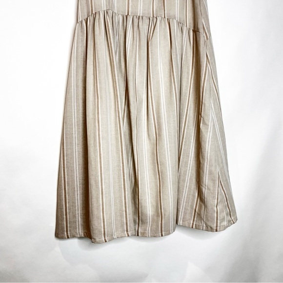 By Anthropologie | Tan Striped Midi Skirt - Picture 4 of 6